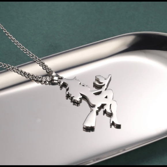 Vintage Witch Broom Cat Stainless Steel Necklace - Picture 4 of 16